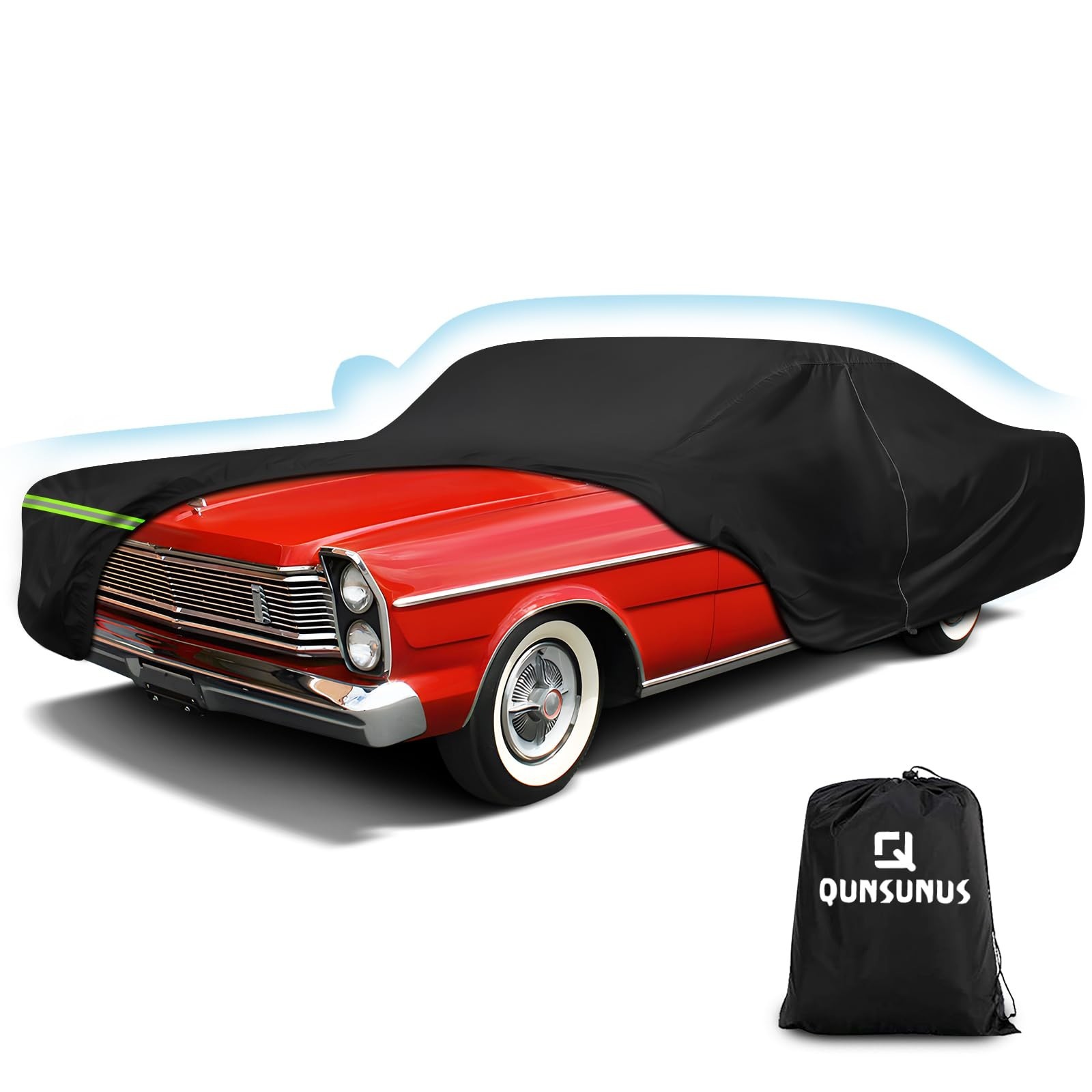 QUNSUNUS Waterproof Car Cover for Ford Galaxie 500/XL/Starliner/Fairlane Seda...
