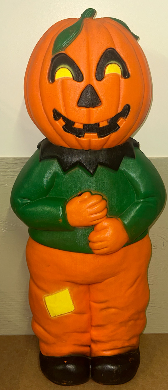 Vintage Don Featherstone Halloween Blow Mold Pumpkin Faced Scarecrow (No Sign)