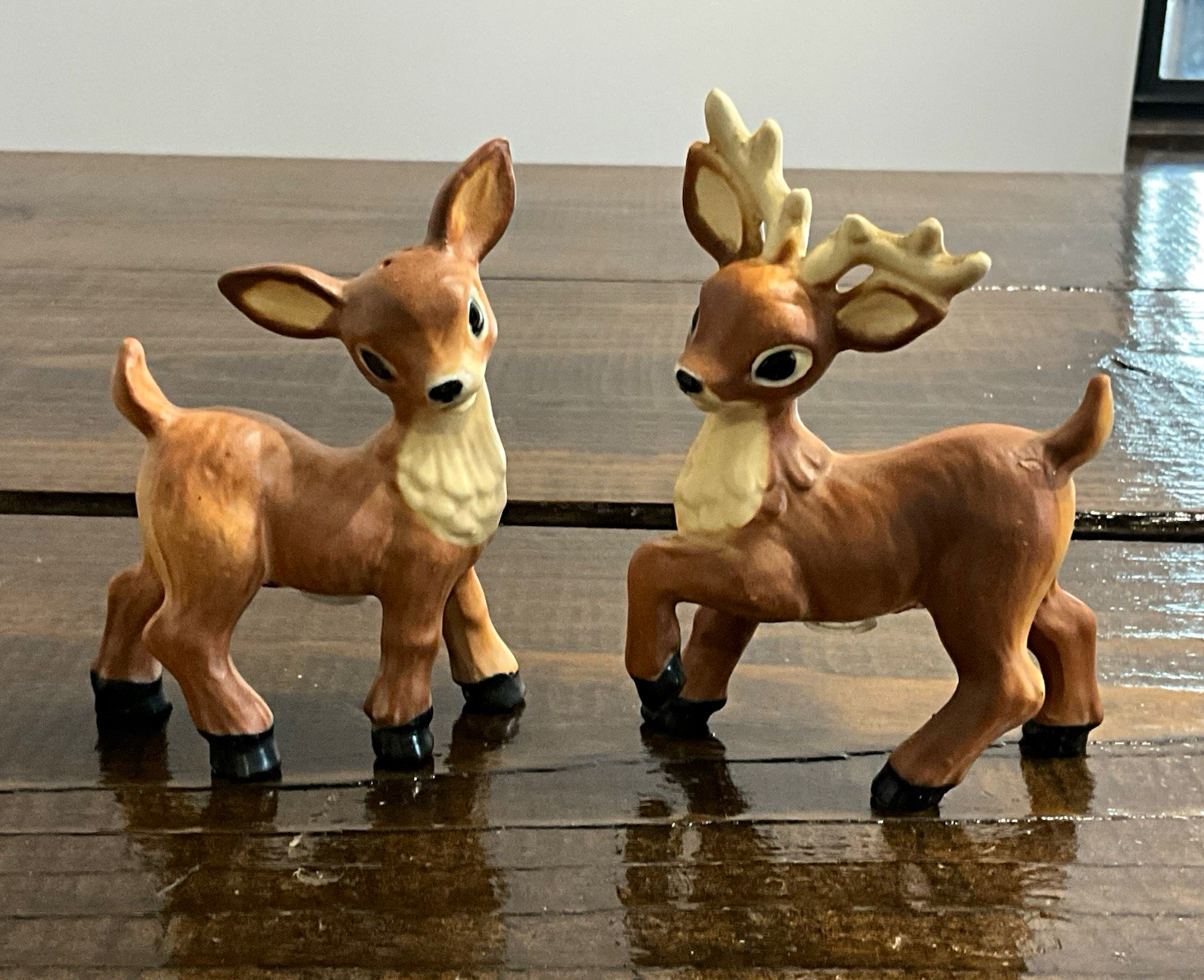 Vintage Relco Japan Ceramic Buck & Doe Salt Pepper Shakers MCM Reindeer Rare Vintage Relco Japan Ceramic Buck & Doe Salt Pepper Shakers MCM Reindeer Rare