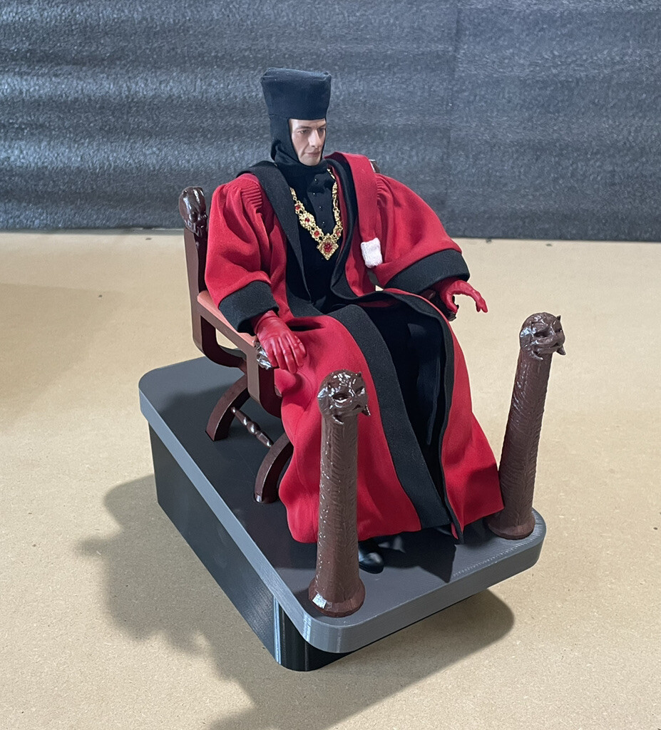 Custom Judge Q Chair & Platform for Star Trek EXO-6 Q /  1:6 (1/6) Scale Figure