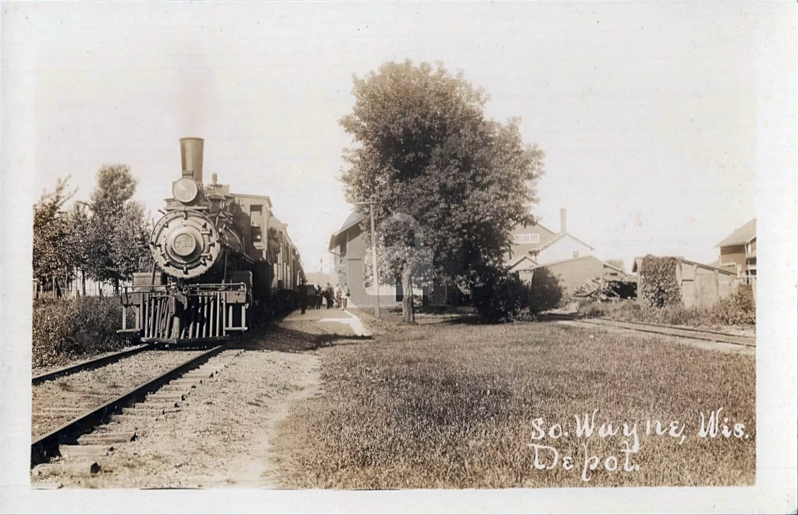 South Wayne WI Wisconsin Railroad Depot Train Station RPPC Photo Postcard COPY