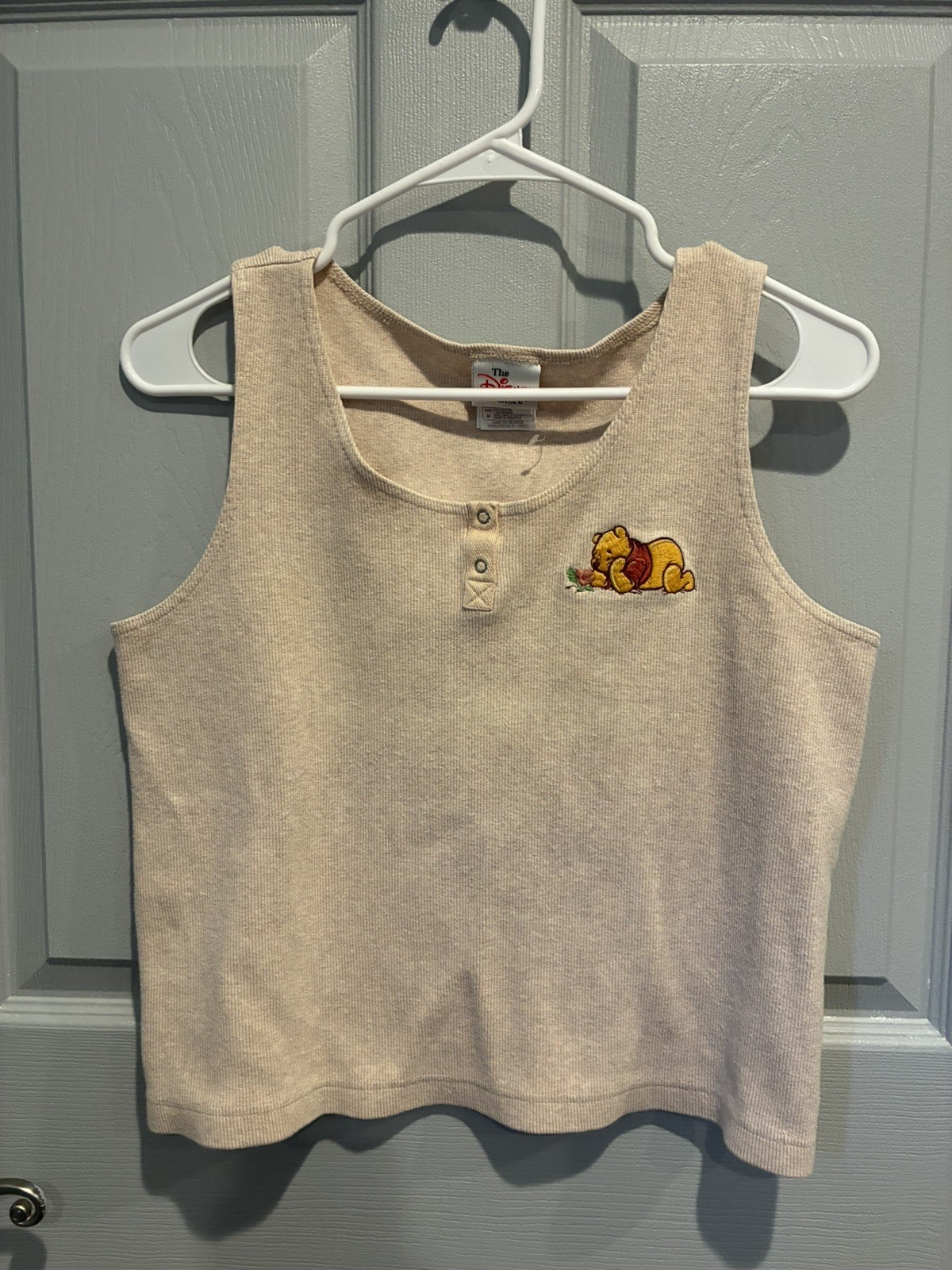 VTG 90s The Disney Store Embroidered Winnie The Pooh Tank Top Medium Cream Top VTG 90s The Disney Store Embroidered Winnie The Pooh Tank Top Medium Cream Top