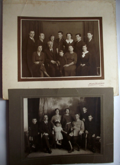 Lot of 3 antique portrait photographs photo studio military photography family