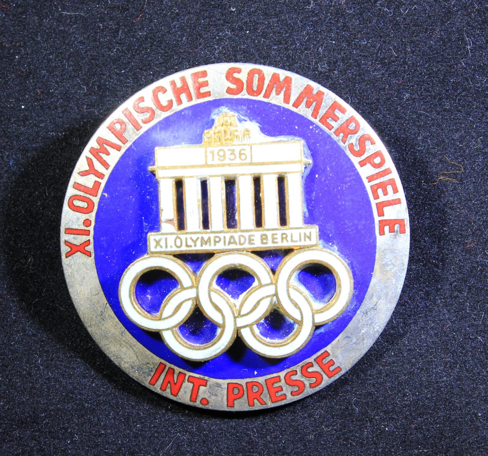 German 1936 Summer Olympics International Press Badge – Rob. Neff Berlin W57