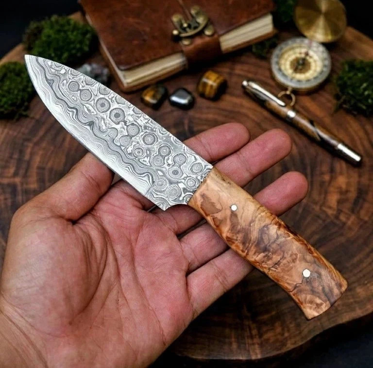 Custom HandMade Forged Damascus Steel Fixed Blade Hunting Skinning knife 2669 US