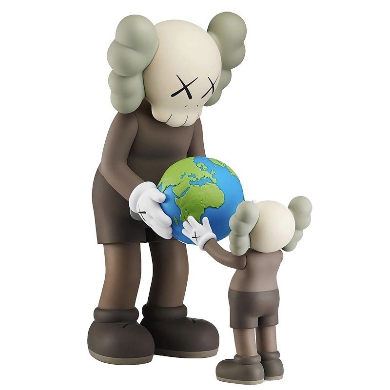 Kaws Promise Transmitting the Earth Home Deco Art Toy Collect gift 14in - Brown Kaws Promise Transmitting the Earth Home Deco Art Toy Collect gift 14in - Brown