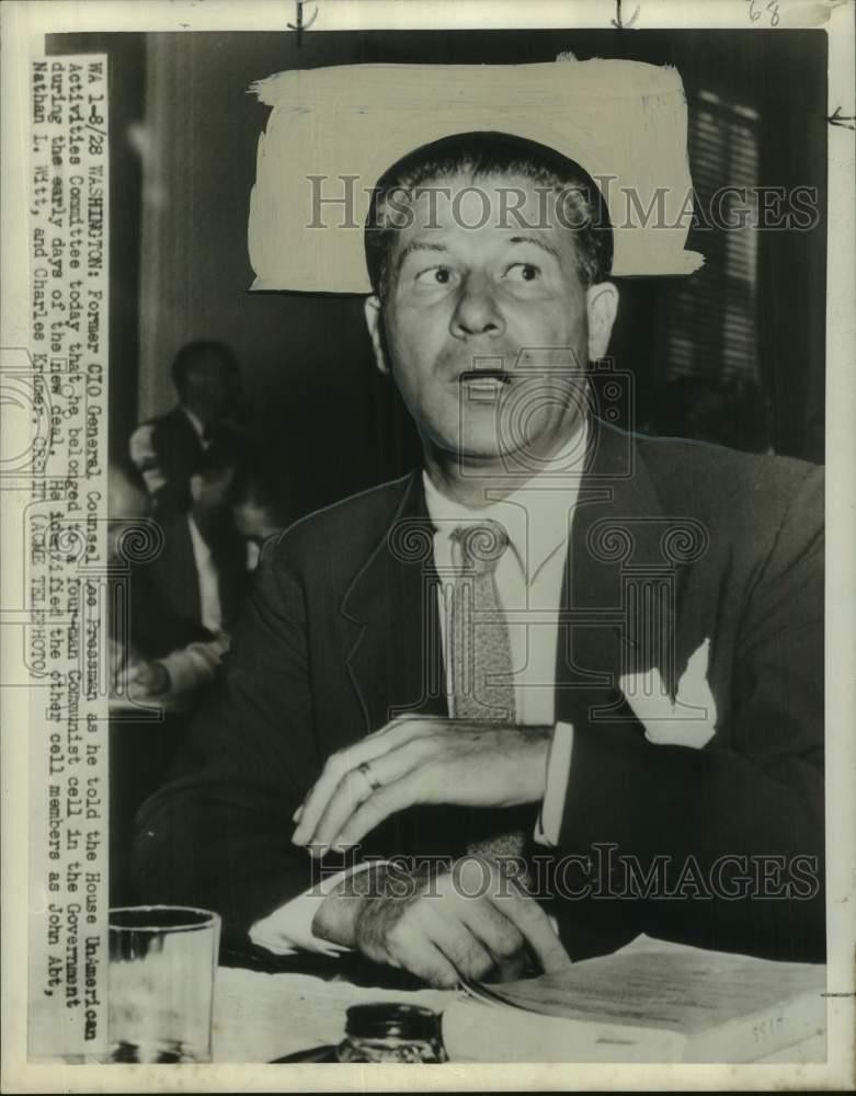 1950 Press Photo Lee Pressman Before House Un-American Activities Committee