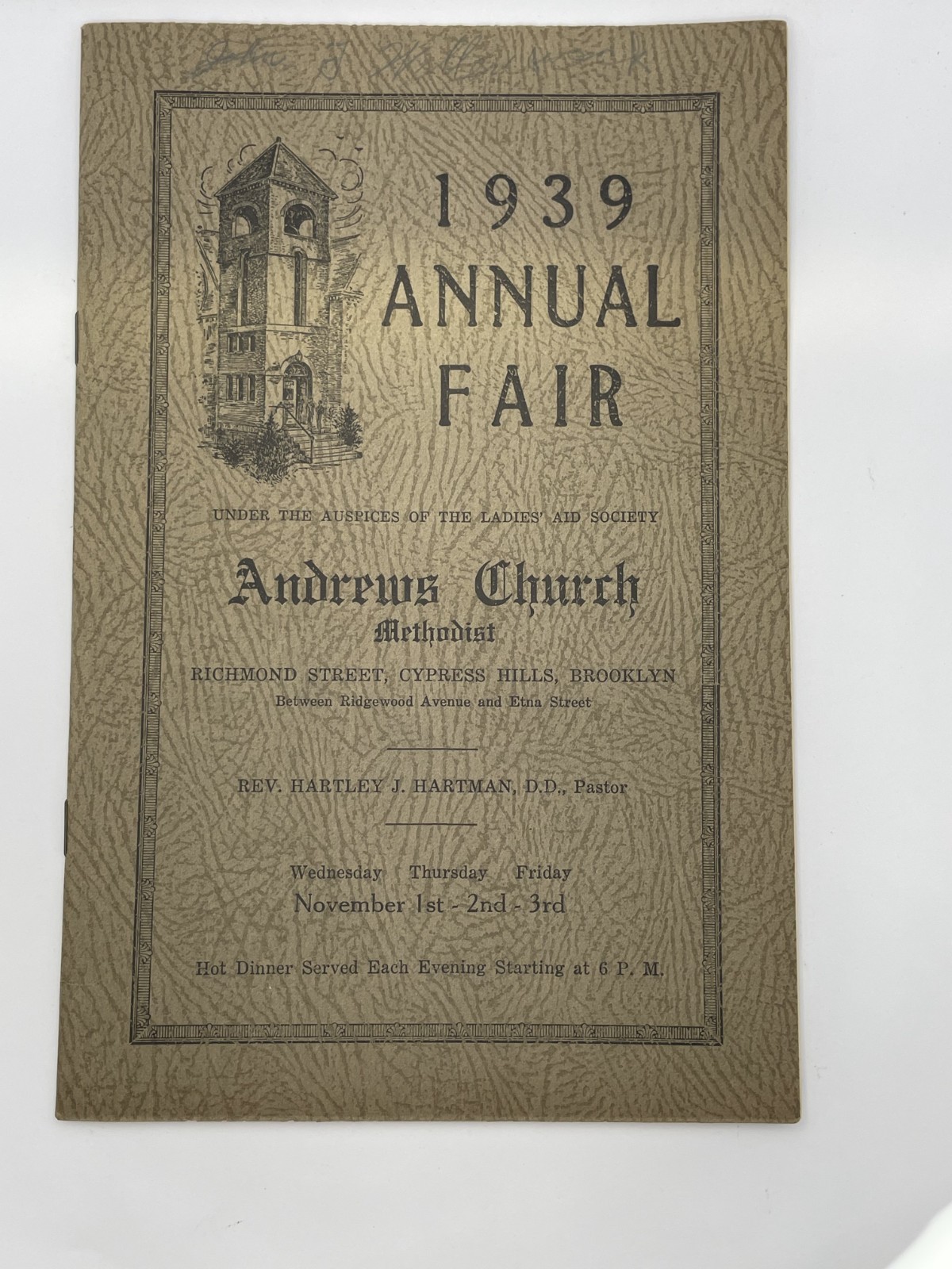 1939 Annual Fair Andrews Methodist Church Brooklyn NY Advertising Booklet 1939 Annual Fair Andrews Methodist Church Brooklyn NY Advertising Booklet