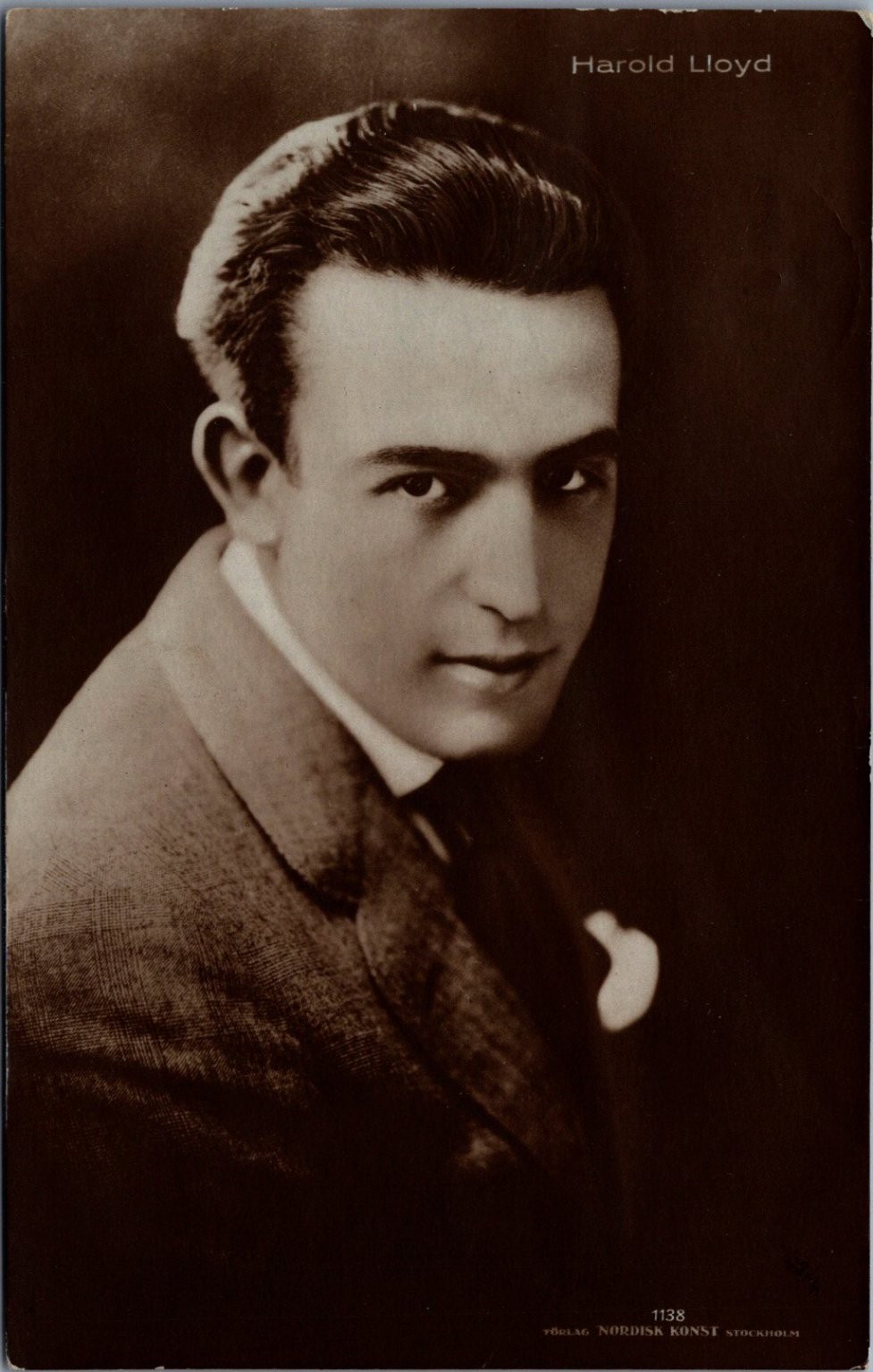 Harold Lloyd Portrait RPPC Postcard 1914 Silent Film Star Sweden Harold Lloyd Portrait RPPC Postcard 1914 Silent Film Star Sweden