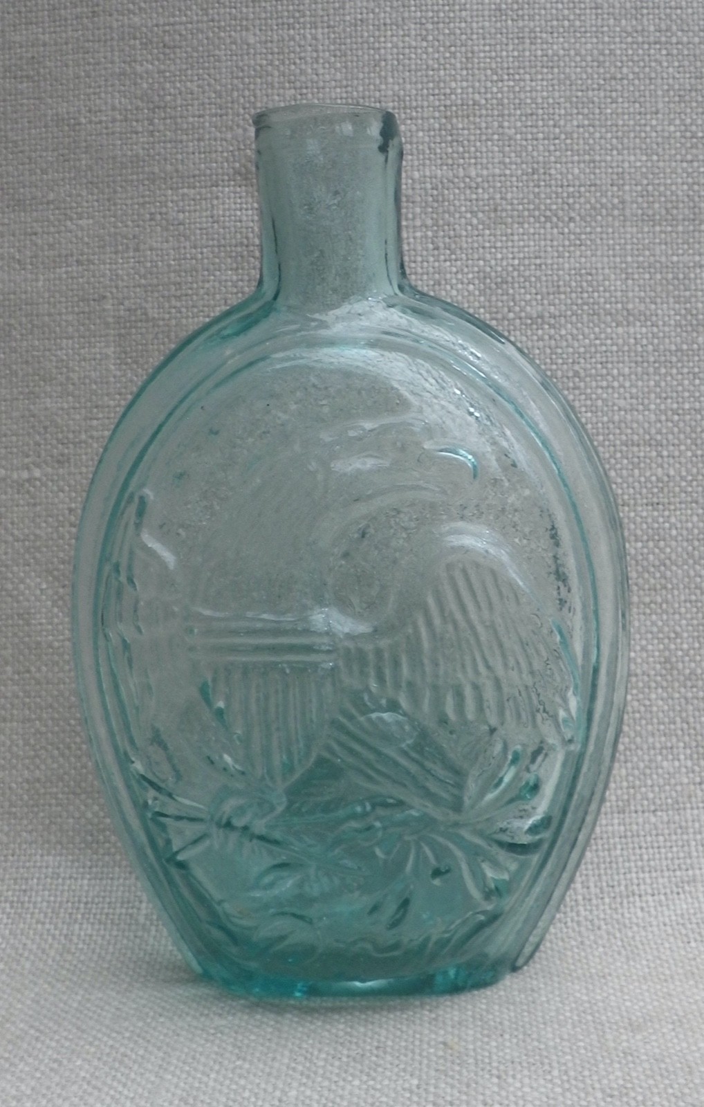 Antique Patriotic Eagle Flask with Open Pontil
