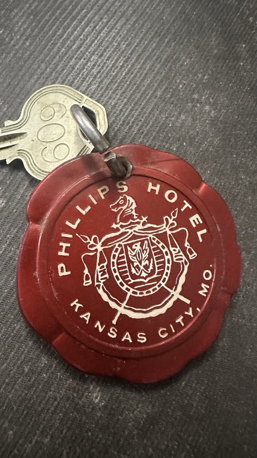 Phillips Hotel Kansas City, Missouri Hotel Room Key #609 Fob Phillips Hotel Kansas City, Missouri Hotel Room Key #609 Fob