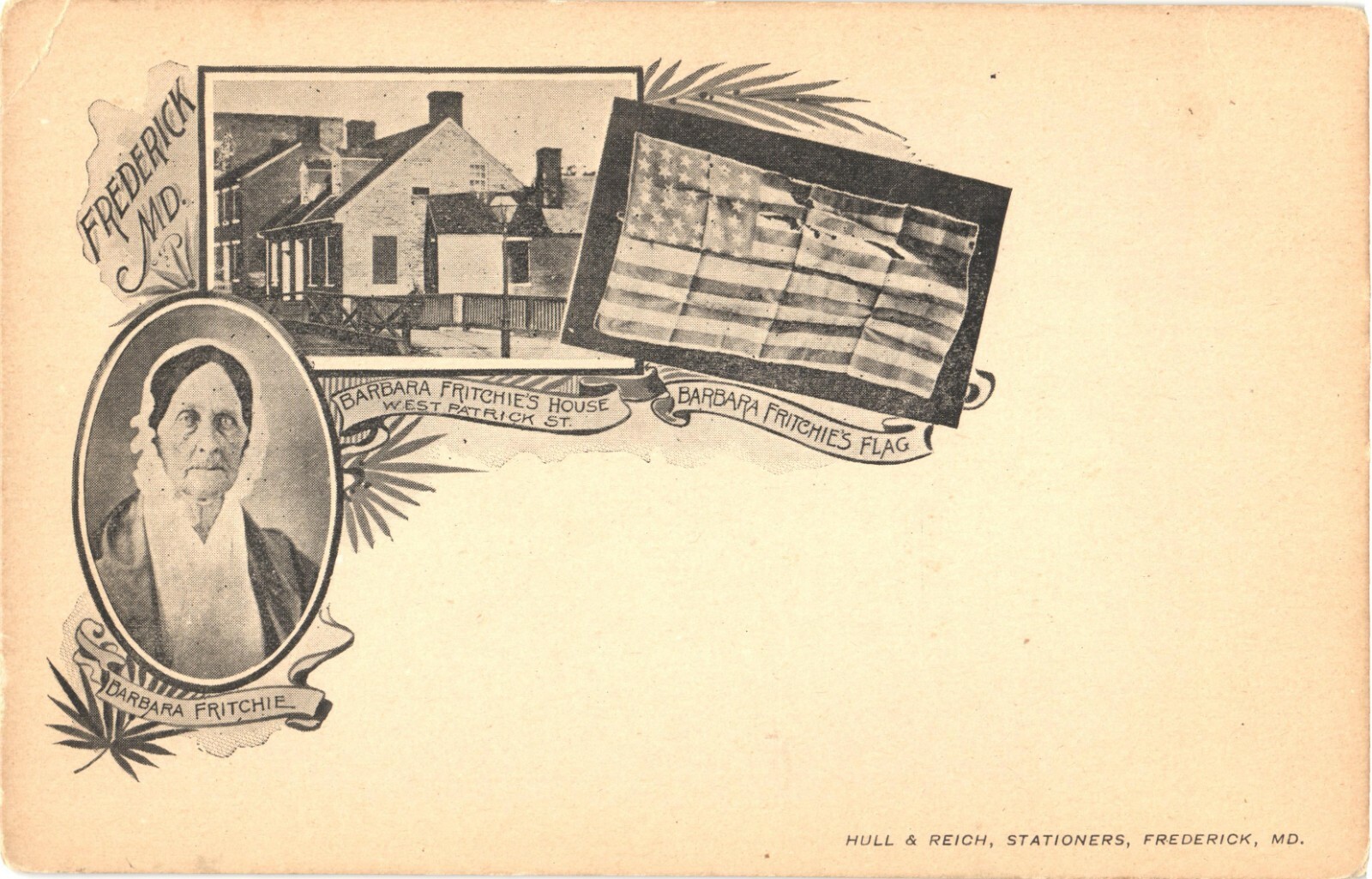 Frederick MD Barbara Fritchie House Flag Undivided Back Postcard c1905 Unused Frederick MD Barbara Fritchie House Flag Undivided Back Postcard c1905 Unused