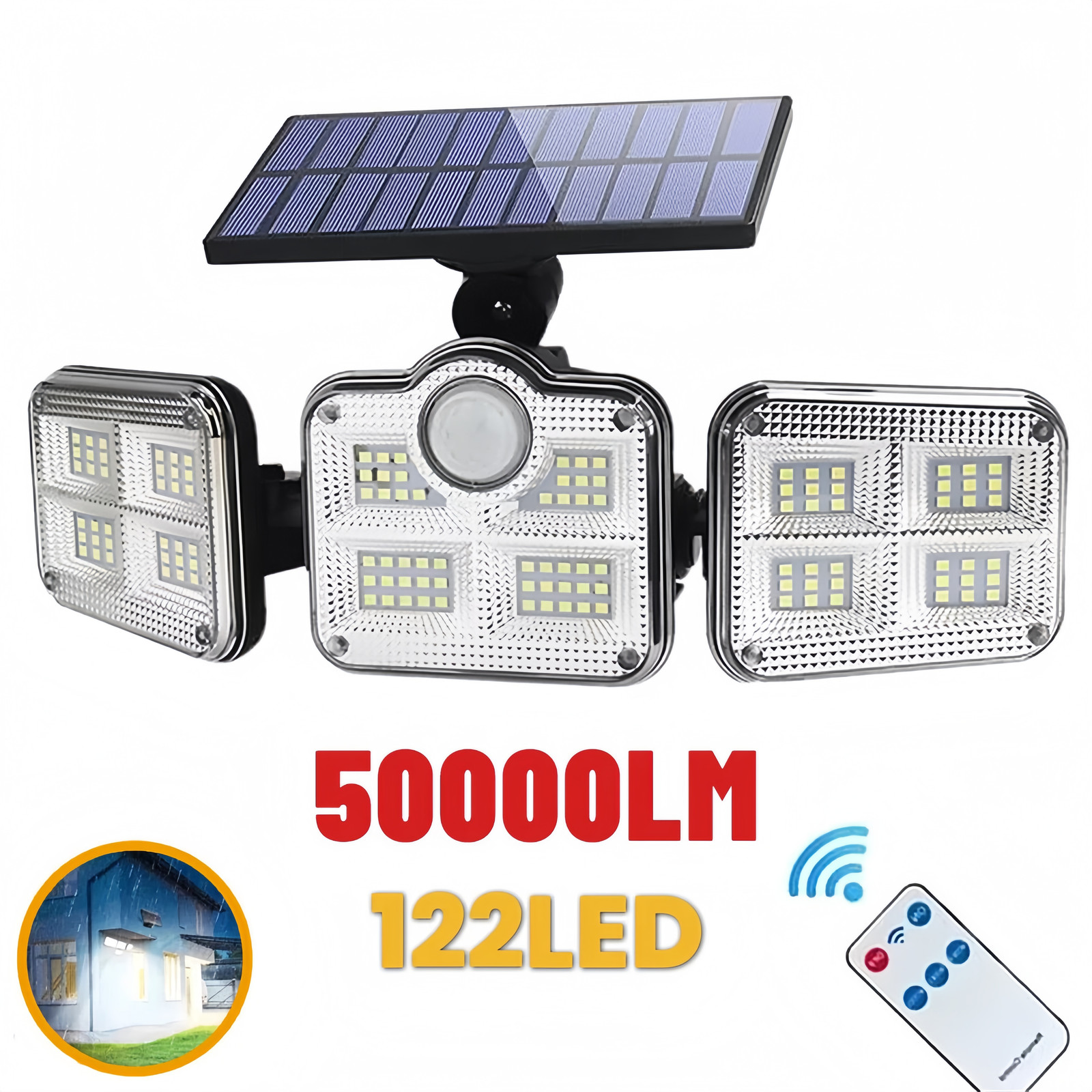 1/2 Pack LED Motion Sensor Solar Lights Outdoor IP65 Waterproof Security Lamp