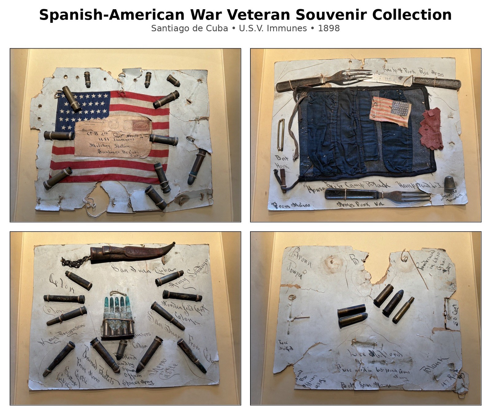 USV Immunes 1898 Spanish-American War Veteran Souvenir Collection Santiago Cuba