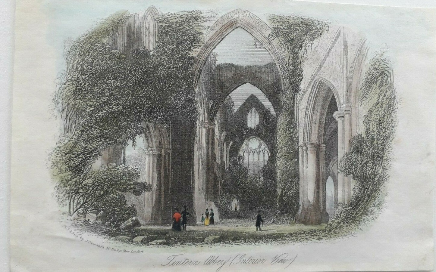 Tintern Abbey Monmouthshire Antique Print 19th Century c1850  