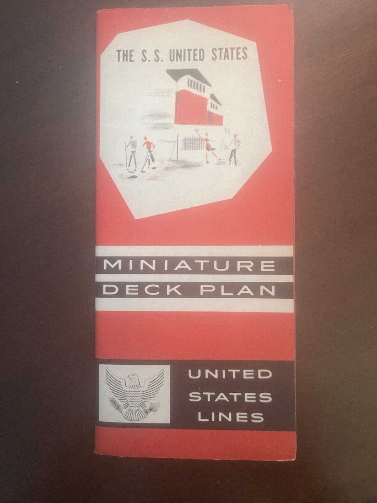 Vintage SS United States Lines S. S. United States Miniature Deck Plan 1963