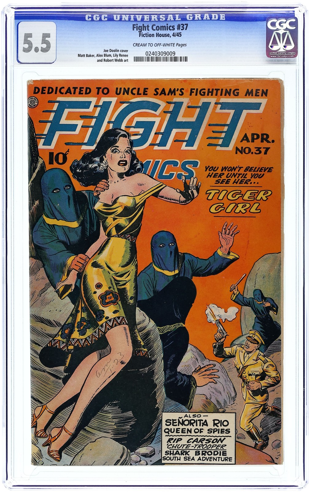 Fight Comics #37 CGC 5.5 1945 0240309009