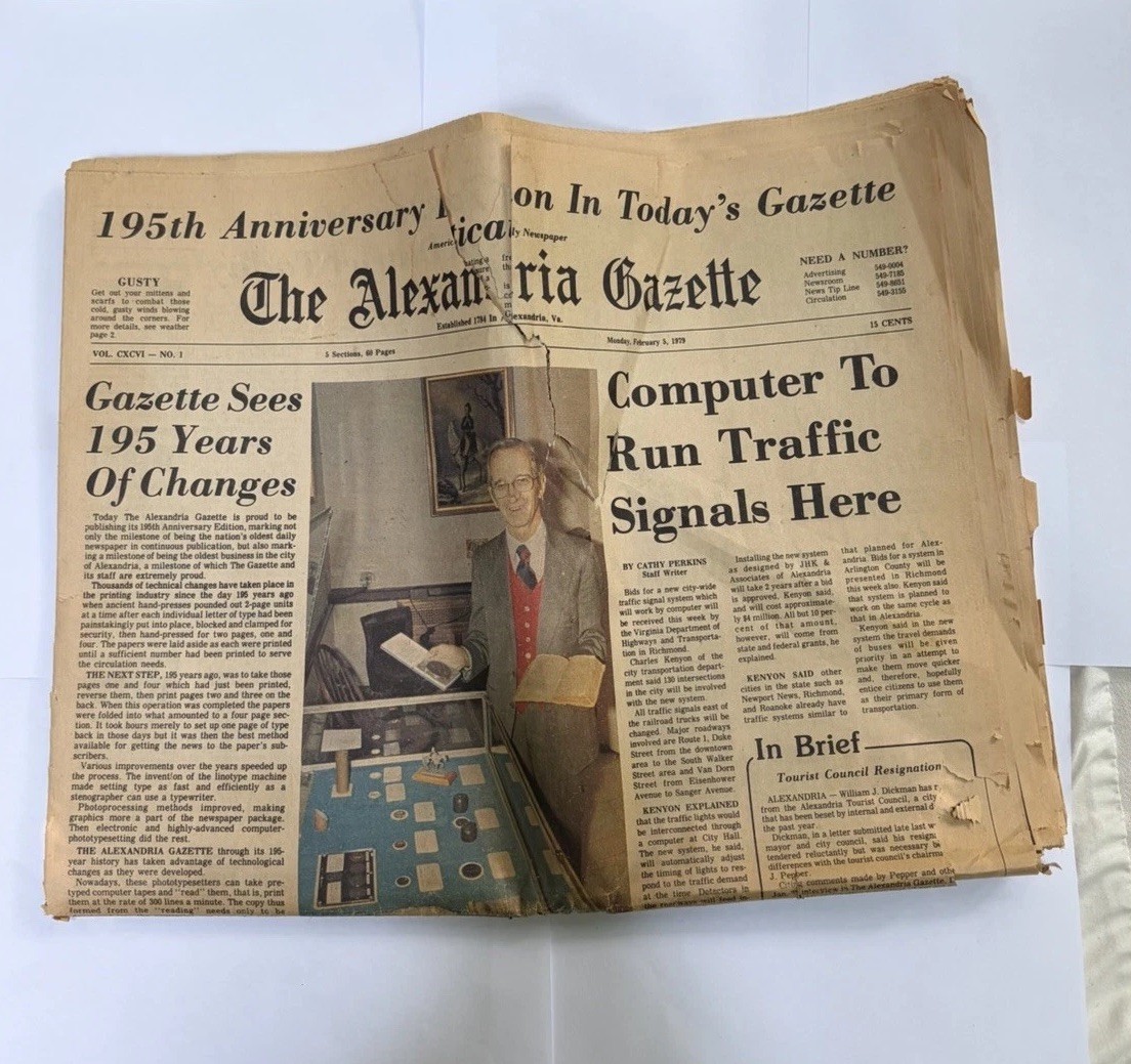 Vtg NEWSPAPER Alexandria Gazette 195th Anniversary Issue Feb 5 1979 Virginia Vtg NEWSPAPER Alexandria Gazette 195th Anniversary Issue Feb 5 1979 Virginia