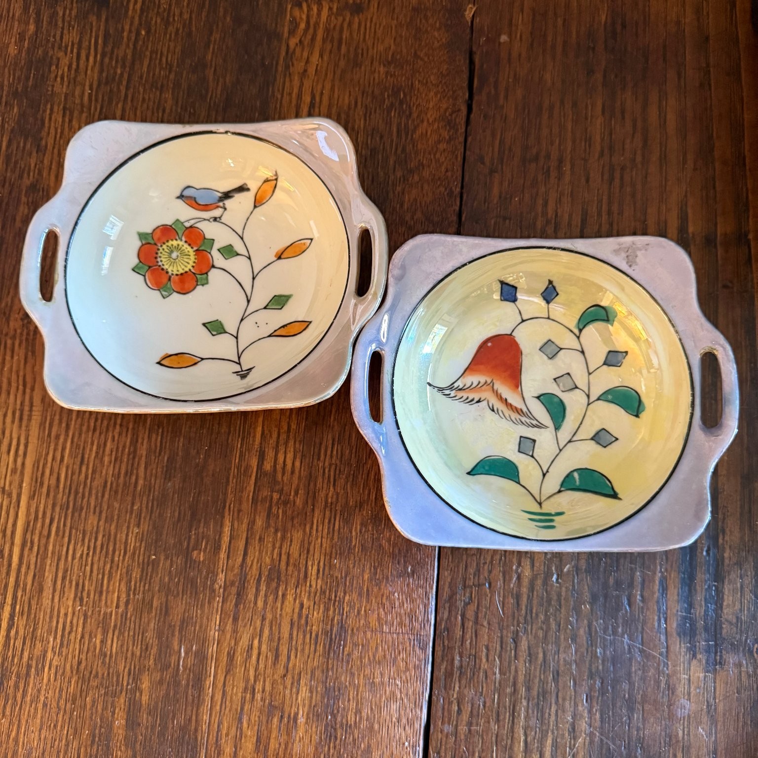 Vintage Made in Japan Hand Painted Lustreware Lustre Bowls Candy Condiments
