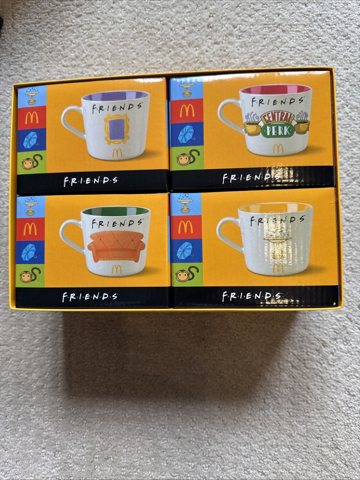 2025 McDonalds FRIENDS SERIES Coffee Mug SET Complete 4 Ceramic Coffee Mug
