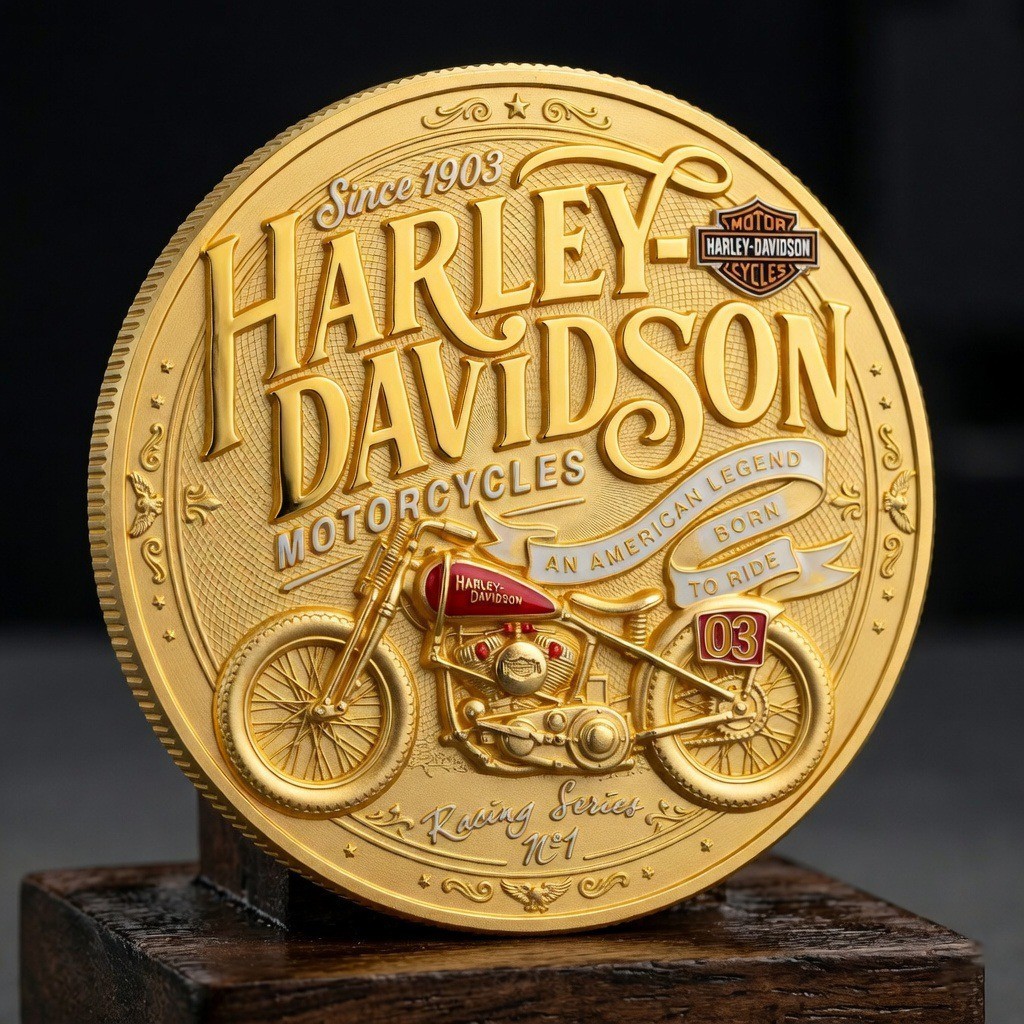 Harley-Davidson Gold Coin Motorcycles Since 1903 American Legend Challenge Medal