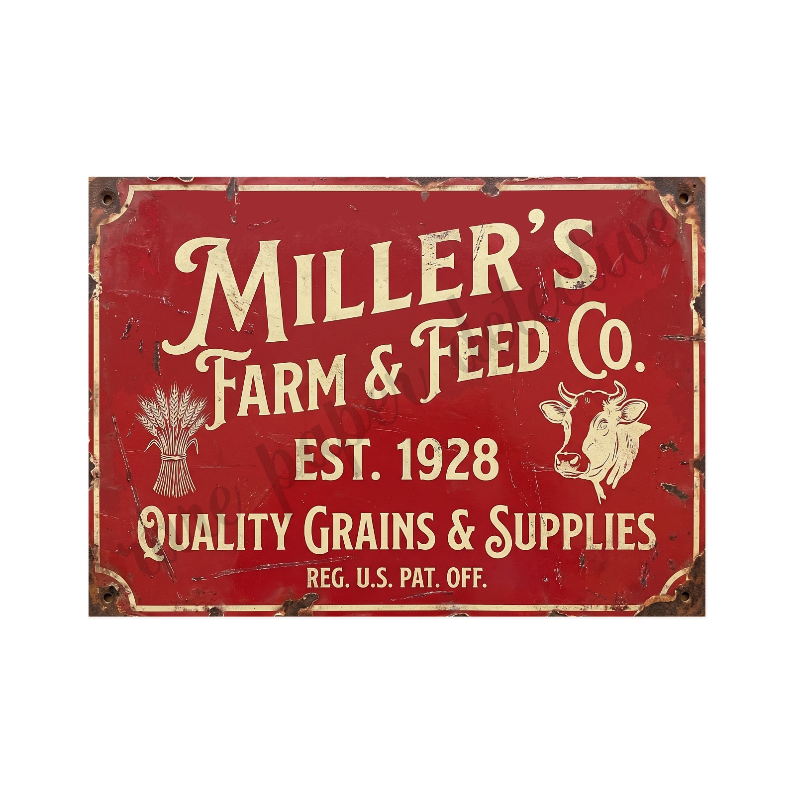 Vintage Advertising Sign Print Farm and Feed Store Retro 1940s, 5 Vintage Advertising Sign Print Farm and Feed Store Retro 1940s, 5