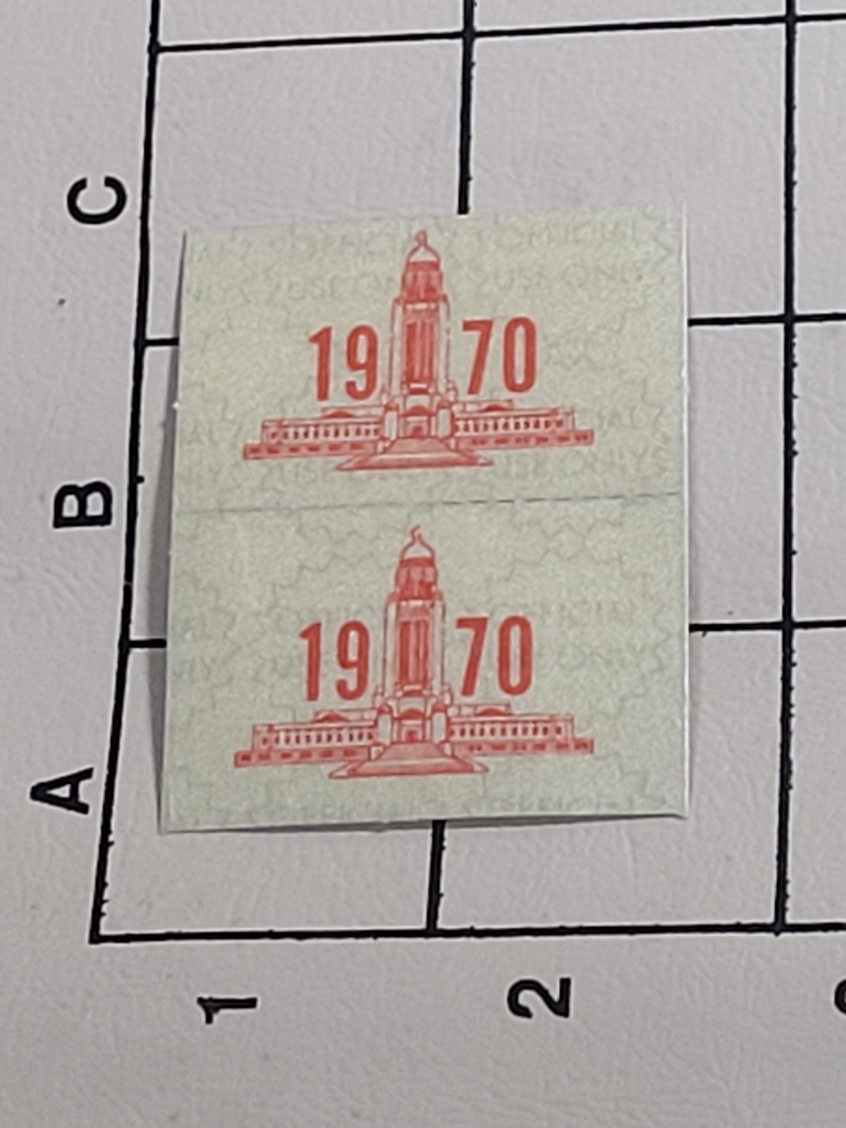 VTG 1970 NEBRASKA License Plate STICKER Date TAB Tag NE NOS (New Old Stock) PAIR