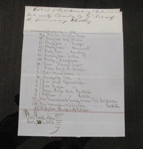 FORT PREBLE MAINE US ARTILLERY UNIFORMS ISSUED 1853
