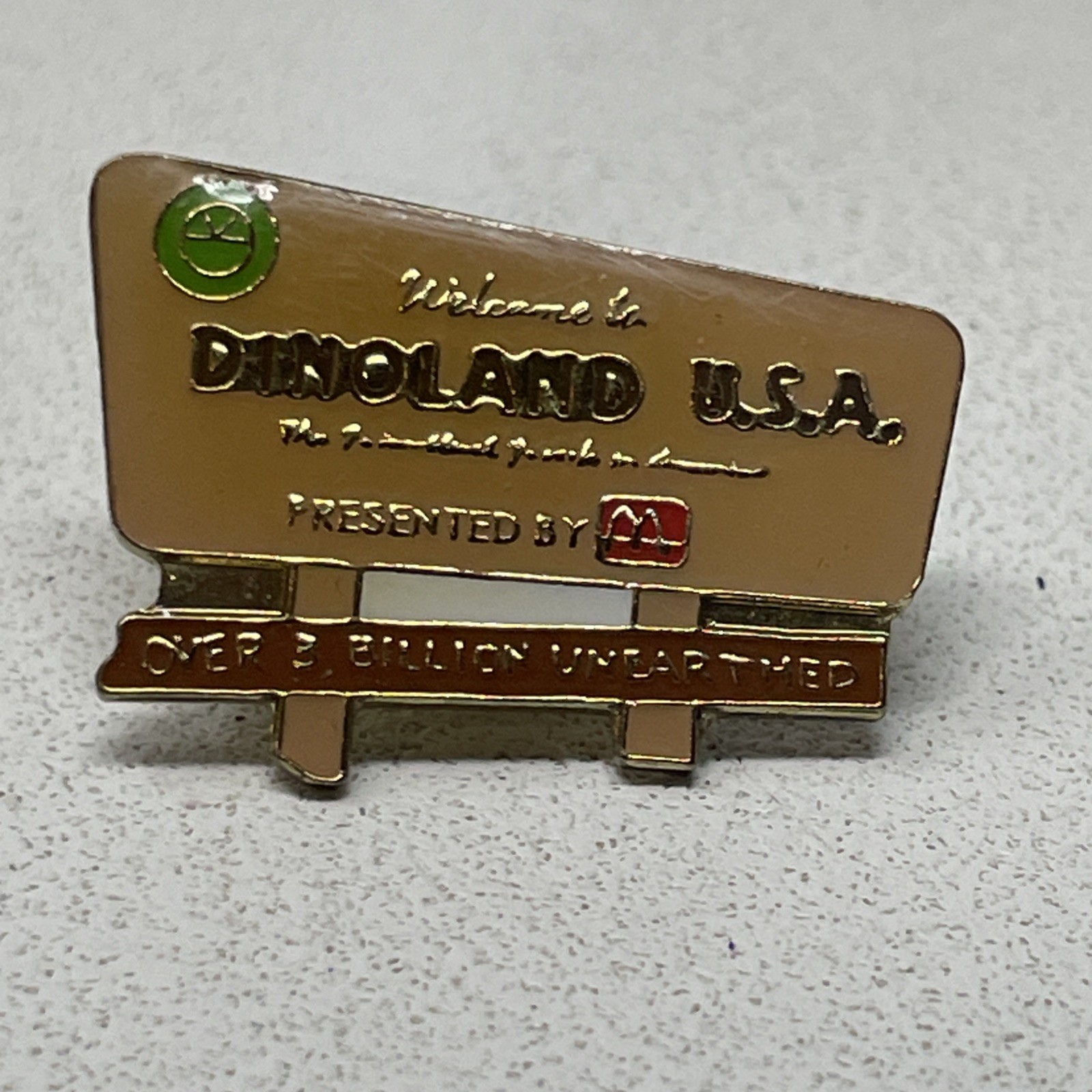 Vintage McDonald\'s Disney Billboard DINOLAND USA Enamel Lapel Pin
