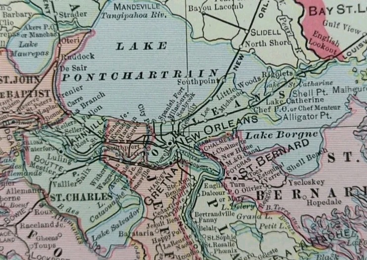 Vintage 1901 LOUISIANA Map 22\