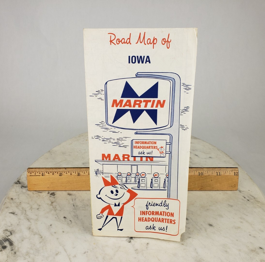 Martin Service Station Map of Iowa 1971 - Vintage Folding Rand McNally