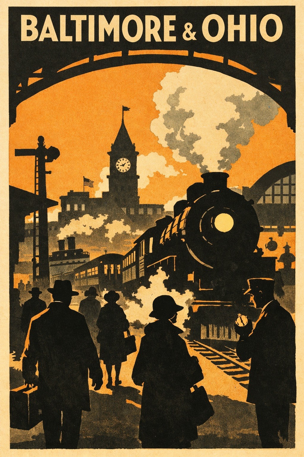🚂 Baltimore & Ohio Railway Retro Poster - 24x36” - Premium Gallery Print