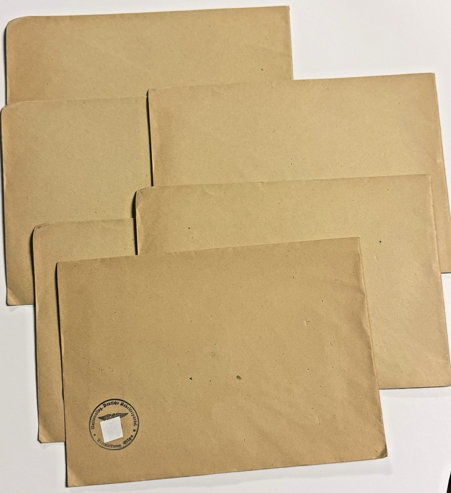 Historical Vintage National German Party Stamped Envelopes;  QTY. 6;  NOS