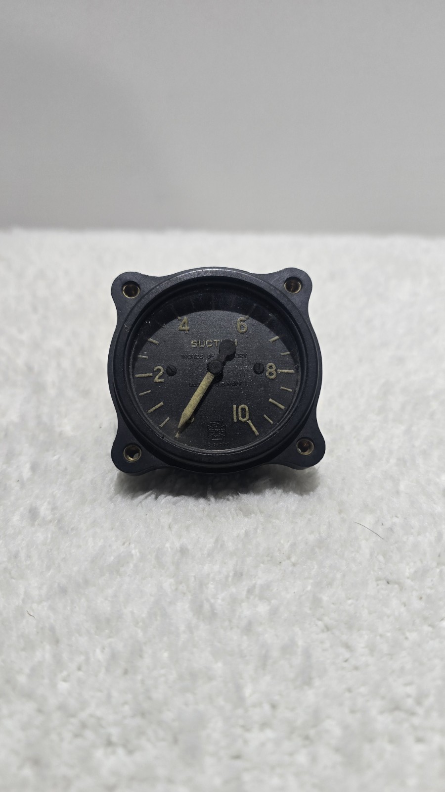 Vintage WWII US Navy Aircraft Suction Vacuum Gauge US Gauge Co AW-1 7/8-21-AG