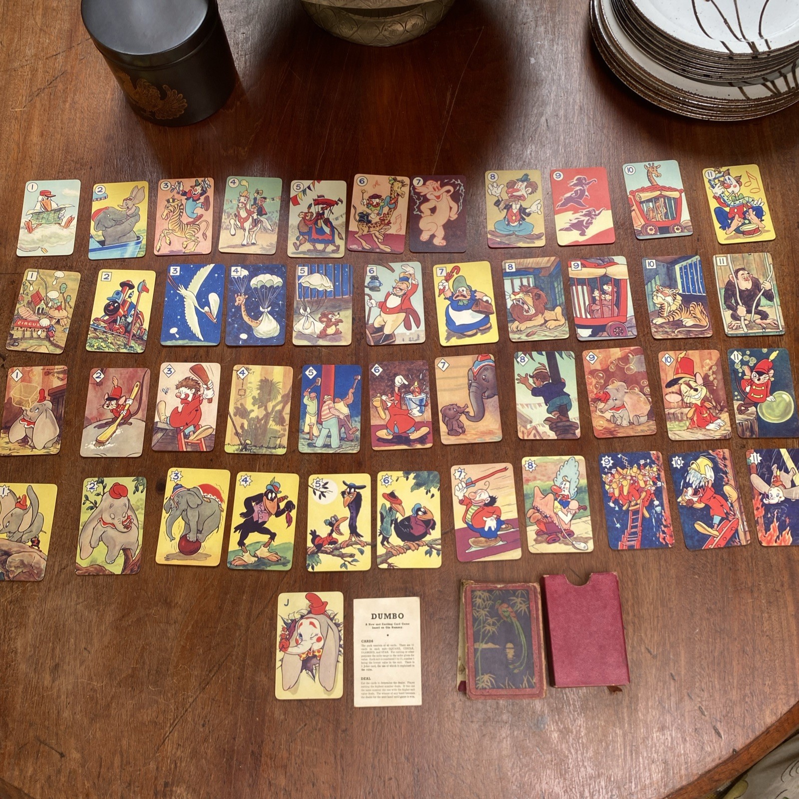 Vintage Playing Card Game Dumbo Gin Rummy 1941 Complete ￼