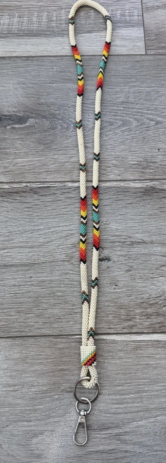 Gorgeous Native American Beaded Lanyard With Quality Hardware