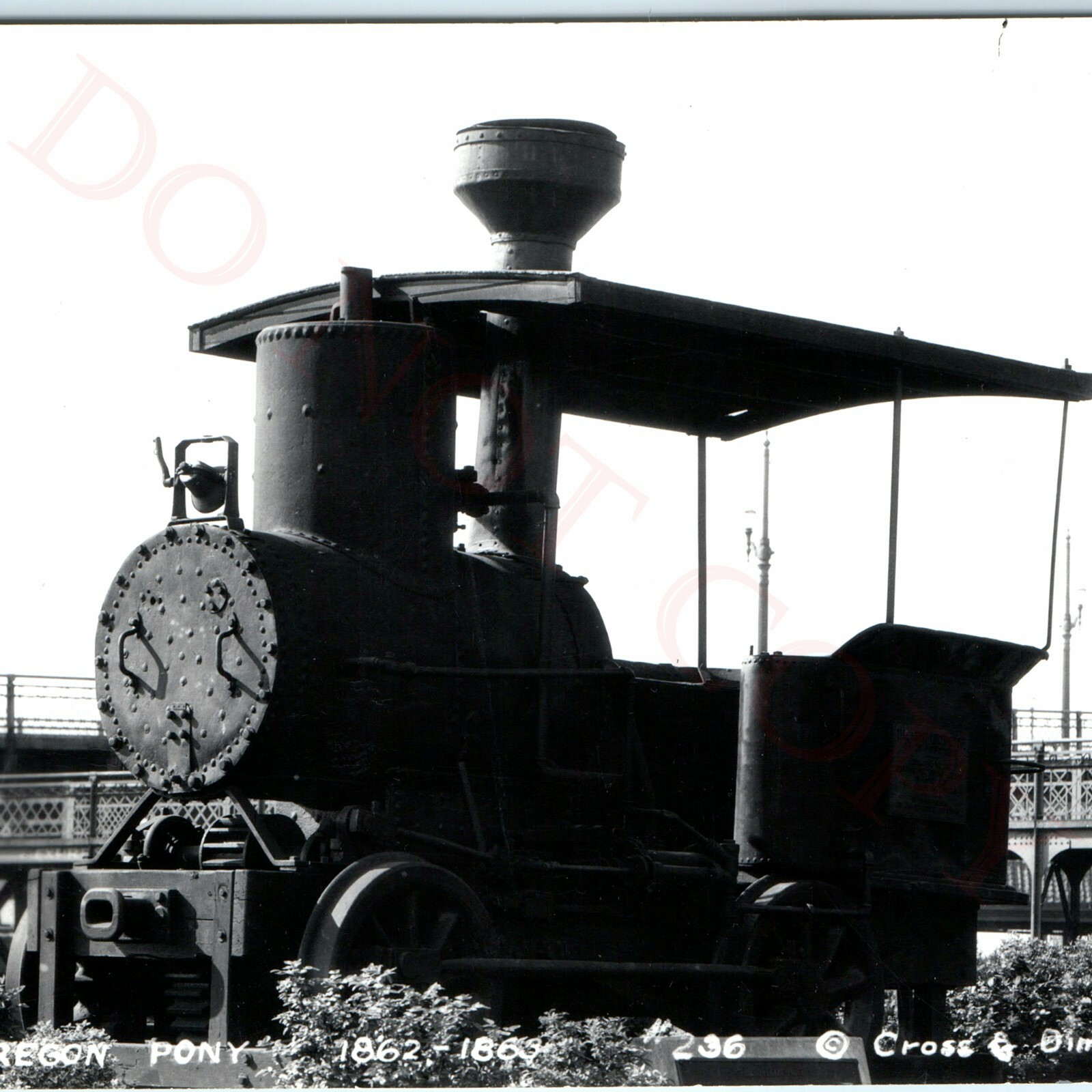 c1950 Oregon Pony 1862 First Steam Locomotive Union Station Portland RPPC PC