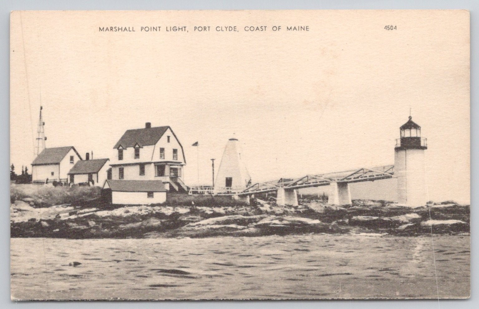 Marshall Point Light Port Clyde Maine RPPC Lighthouse & Keeper\'s House