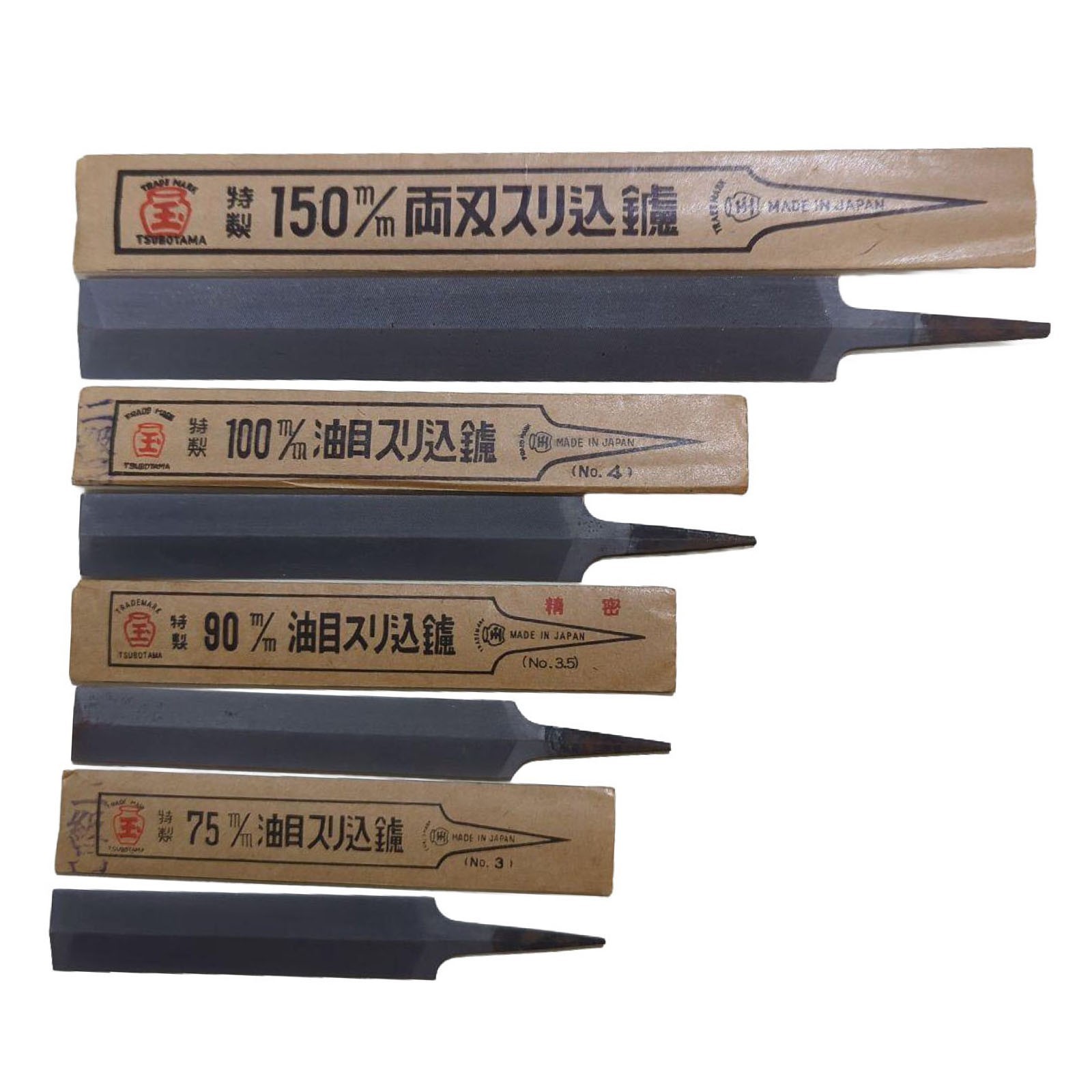 Tsubotama Feather Edge File Set 4 Pcs Saw Sharpening Deadstock Retro Rasp
