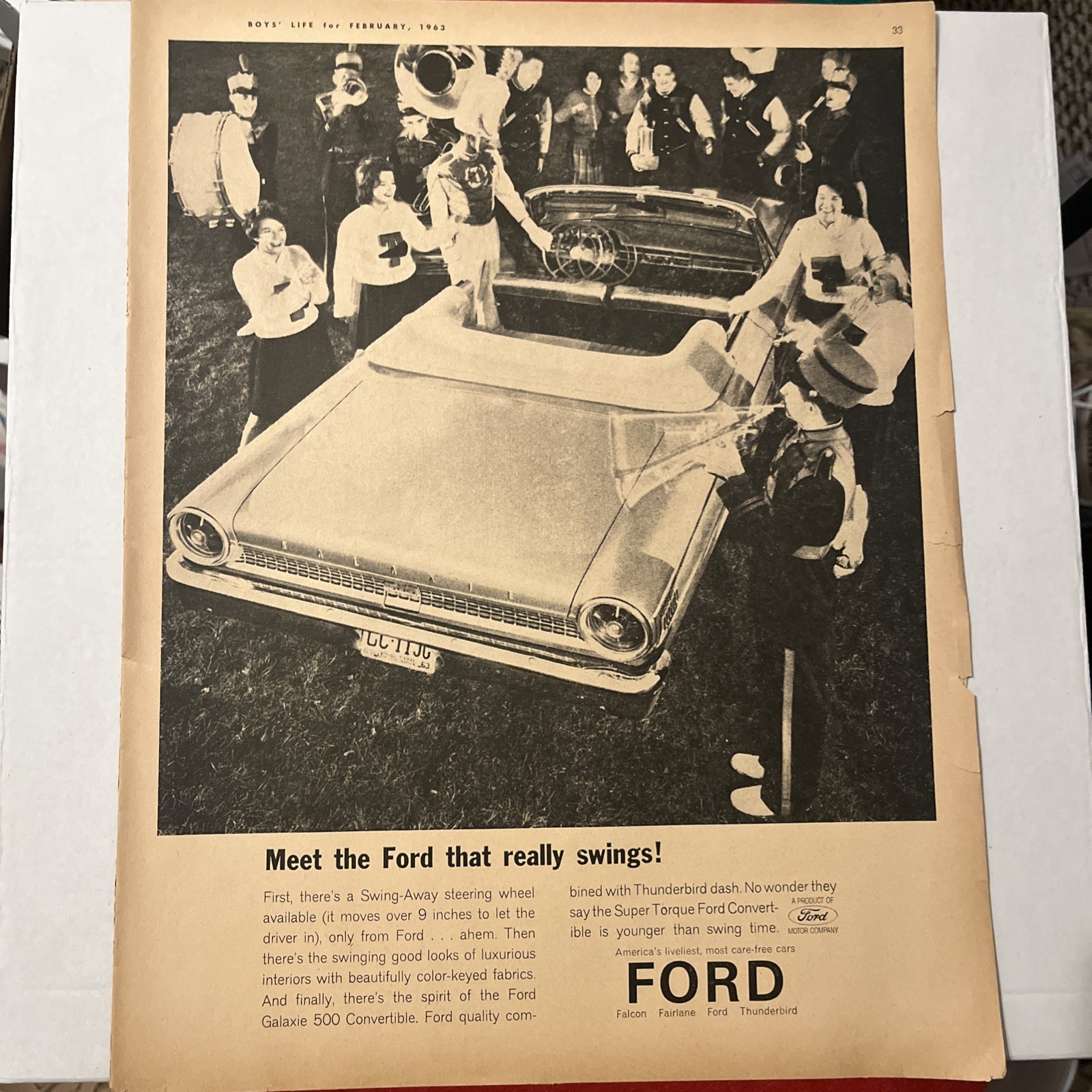 1963 FORD GALAXIE Auto Automobile Print Ad Advertisement  G-VG