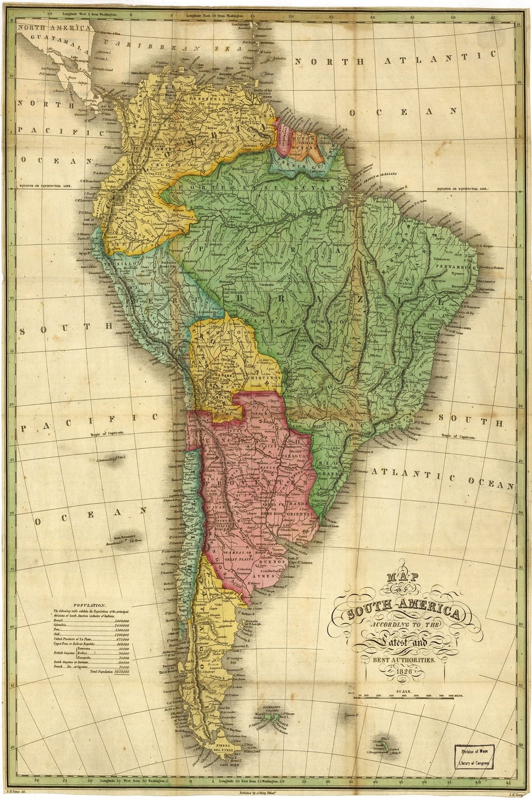 🗺️ Antique South America Map (1826) - 24x36” 200gsm Paper🗞️ Hi-Res💎 Print