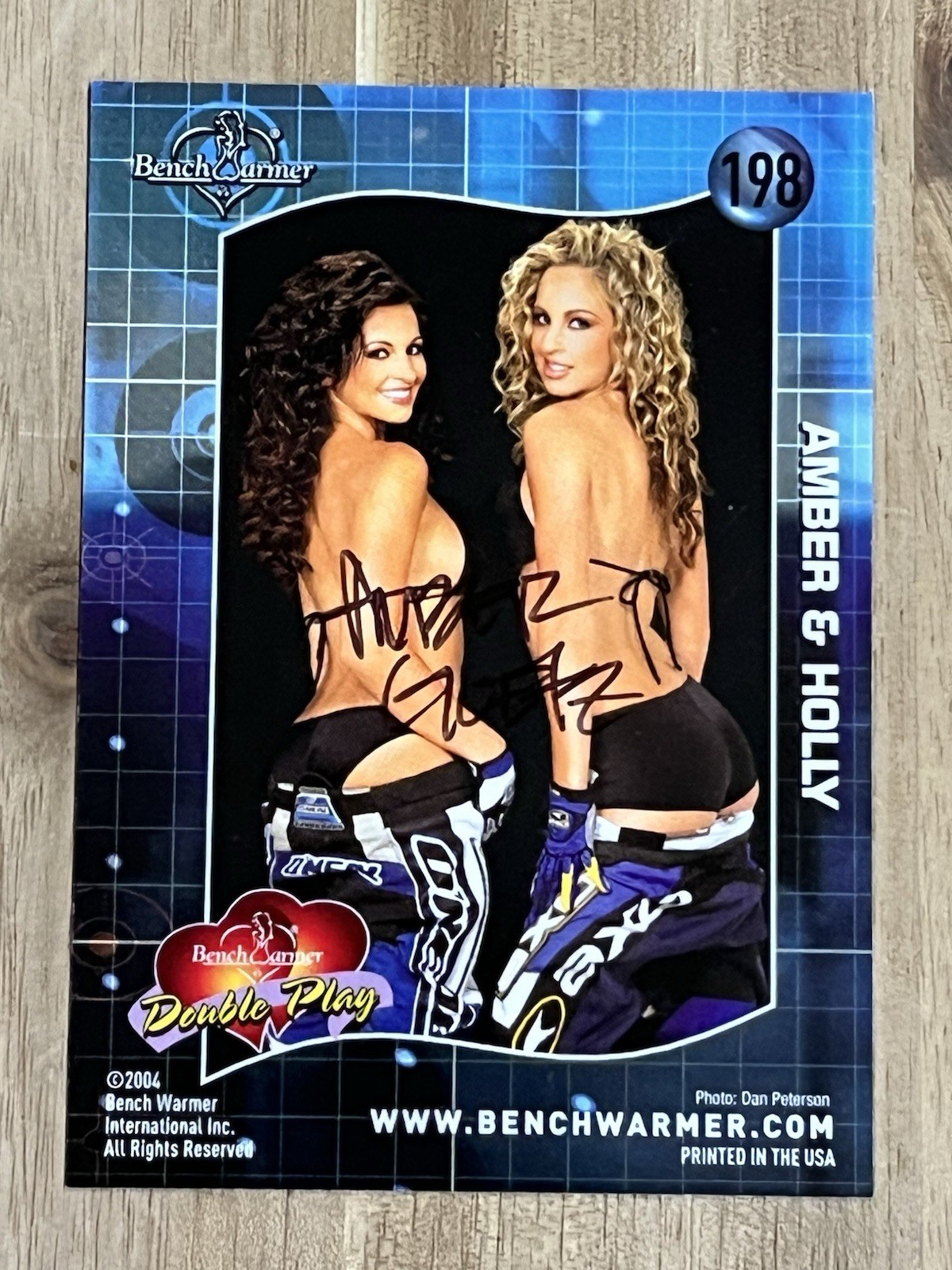 2004 Bench Warmers double play card #198 Amber Goetz Jenke signed autograph