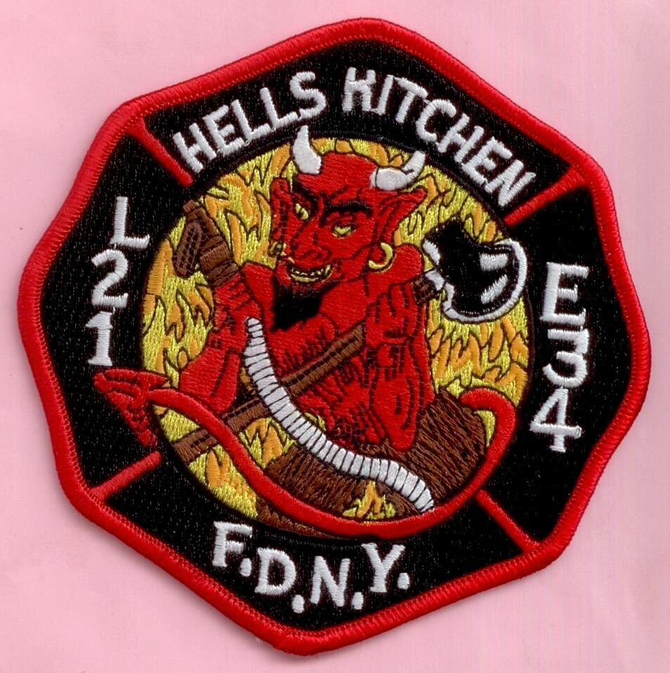 New York City Fire Dept Engine  34 Ladder 21 Patch Hells Kitchen