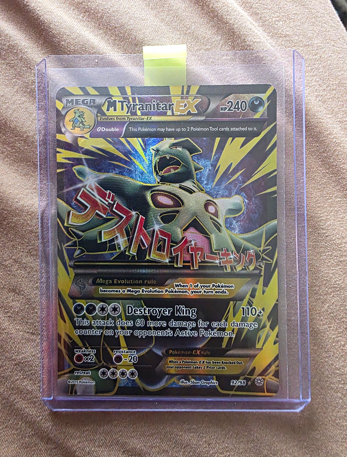 Pokemon M Tyranitar EX, 92/98, Ancient Origins, Ultra Rare Holo, Full Art, 2015 Pokemon M Tyranitar EX, 92/98, Ancient Origins, Ultra Rare Holo, Full Art, 2015