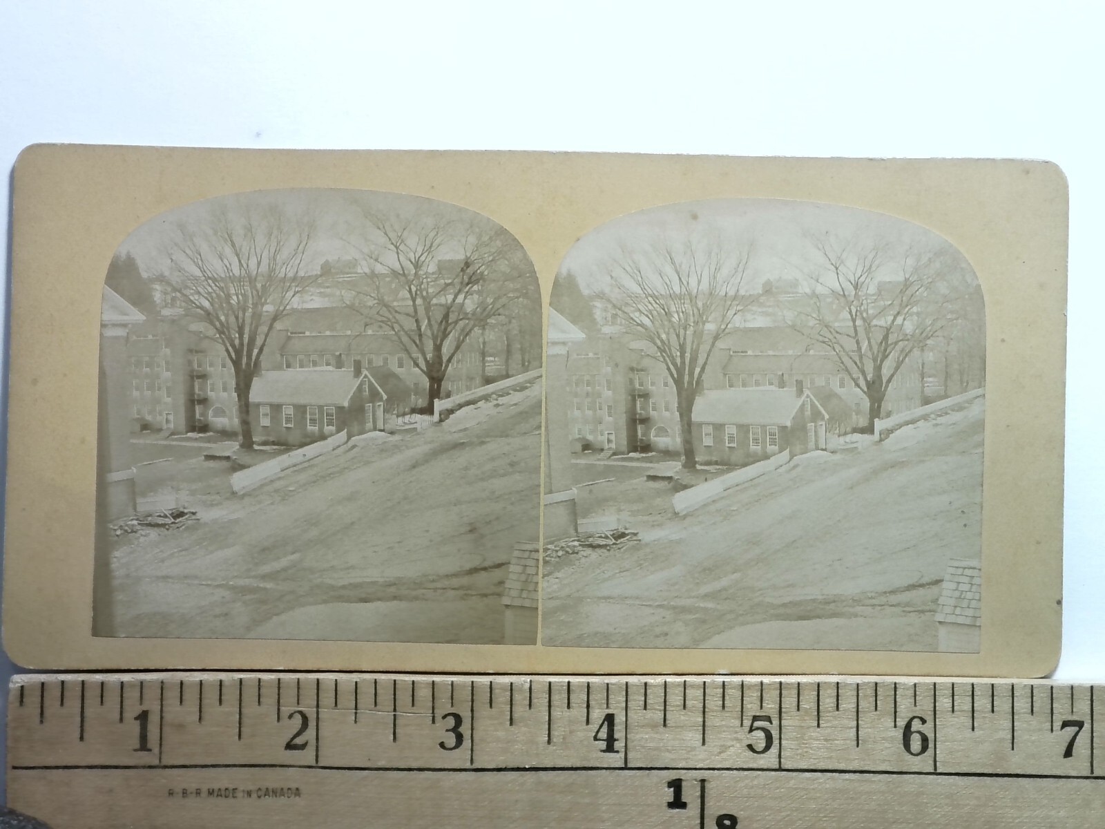 Peterborough NH Primary Hall Phoenix St Stereoview George H. Scripture 1860s Peterborough NH Primary Hall Phoenix St Stereoview George H. Scripture 1860s