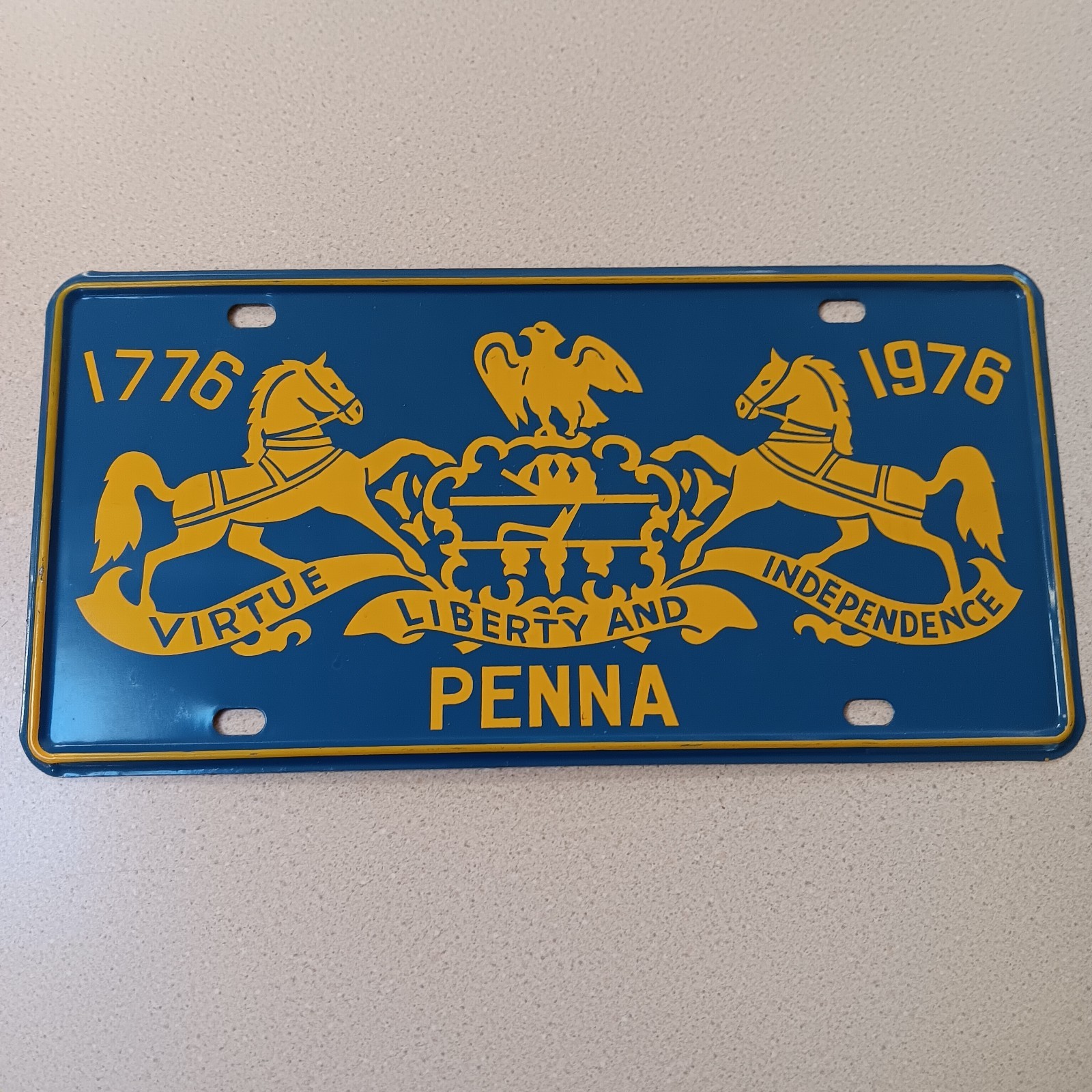 Scarce 1976 Pennsylvania Bicentennial Booster License Plate