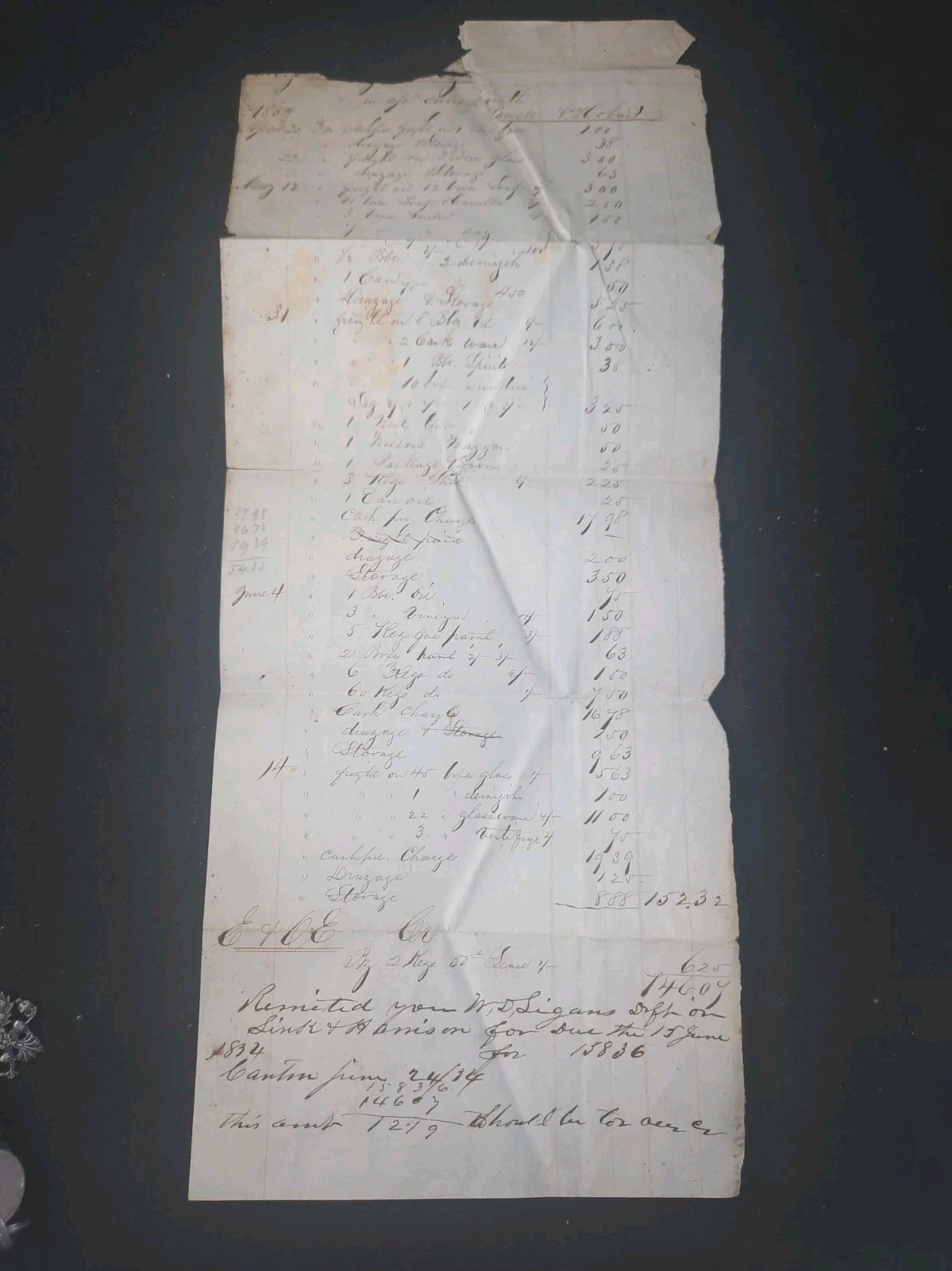 Rare 1834 Canton Mississippi Handwritten Manuscript Ledger Receipt Madison Co MS Rare 1834 Canton Mississippi Handwritten Manuscript Ledger Receipt Madison Co MS