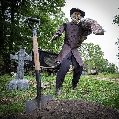Seasonal Visions 6 ft Grave Robber Animated Prop - Black Seasonal Visions 6 ft Grave Robber Animated Prop - Black