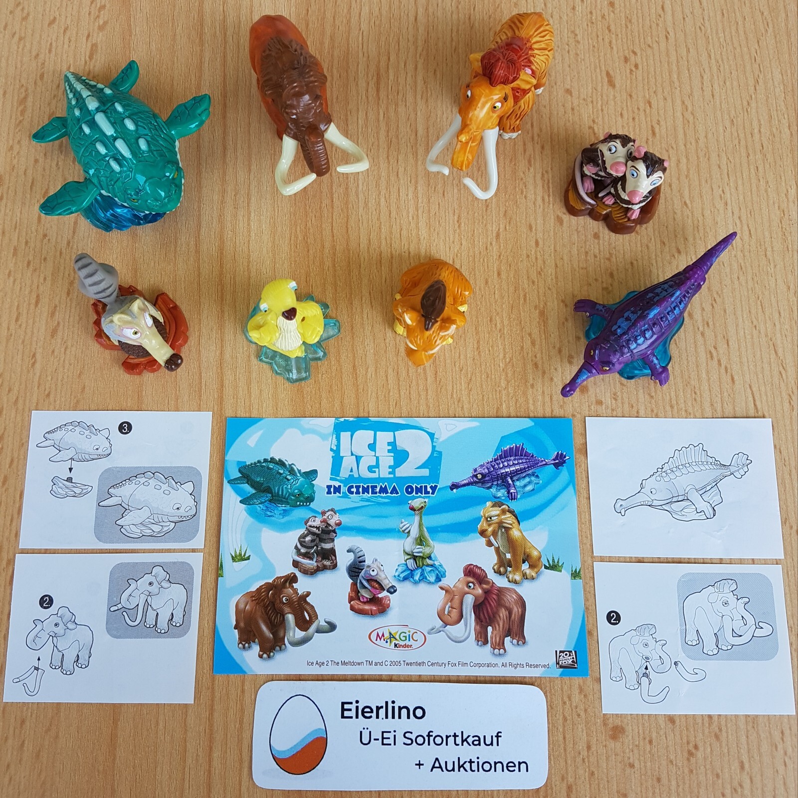 TOP KINDER SET Ice Age 2 figures mint condition 1.5
