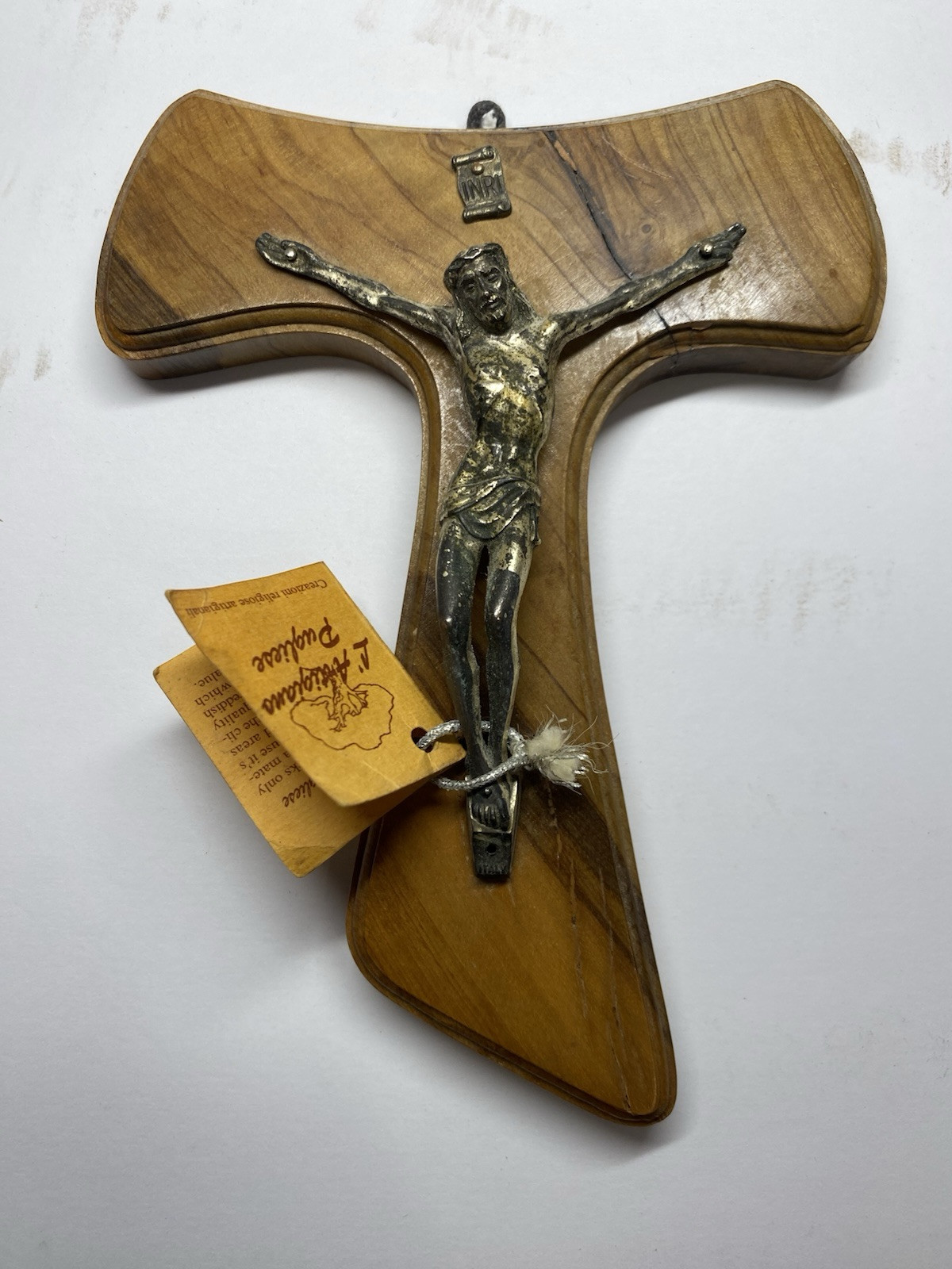 Vintage L’Artigiano Pugliese Olive Wood Crucifix Been Repaired Vintage L’Artigiano Pugliese Olive Wood Crucifix Been Repaired
